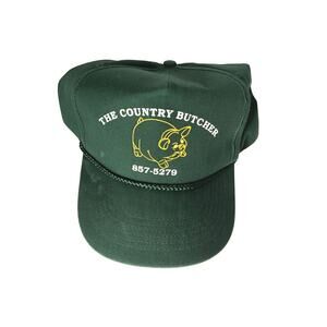 The Country Butcher Green Baseball Cap Adjustable Hat